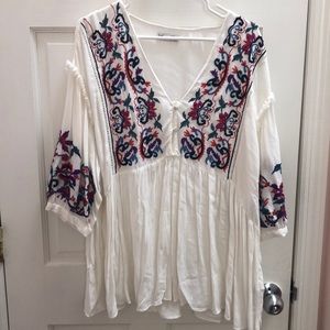 Zara floral blouse